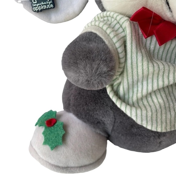 Vintage Applause Plush Stuffed Animal Mouse Sugarplum 1988 Christmas toy - Picture 6 of 9